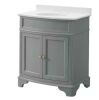 Home Decorators Collection Terryn 31 in. Single Sink Dusk Green Bath Vanity with Engineered White Marble Top - Small Blemish on Front - Thumbnail 1