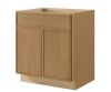 Hampton Bay Leyton 30 in. W x 24 in. D x 34.5 in. H Ready to Assemble Plywood Slim Shaker Base Kitchen Cabinet in White Oak - Thumbnail 1