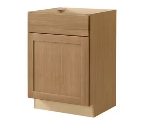 Hampton Bay Avondale 24 in. W x 21 in. D x 34.5 in. H Ready to Assemble Plywood Shaker Bath Kitchen Cabinet in White Oak - Lot 223JF