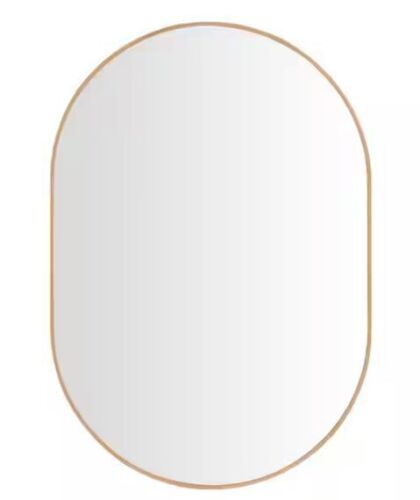 StyleWell Medium Modern Oval Gold Framed Mirror (22 in. W x 32 in. H) - Lot 718JF