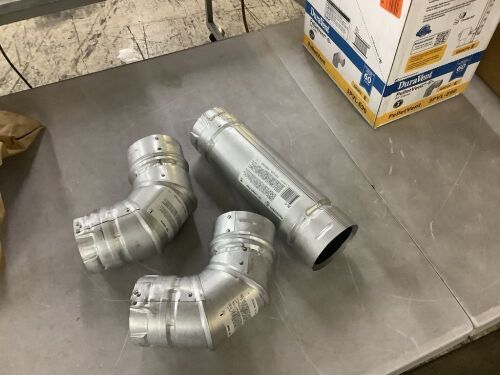 DuraVent PelletVent for Multi-Fuel 3in. Diameter X 12in. Straight Pipe Length & (2) 90 Degree Elbows - Lot 725JF