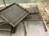 3-Piece Outdoor Patio Wicker Bistro Set w/ Side Storage Table - Thumbnail 6