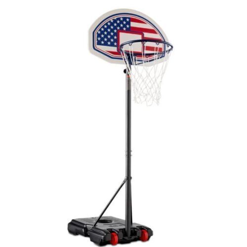 Kids Height-Adjustable Basketball Hoop, Portable Backboard System w/ Wheels - Lot 315