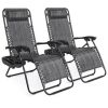 Set of 2 Adjustable Zero Gravity Patio Chair Recliners w/ Cup Holders - Thumbnail 1