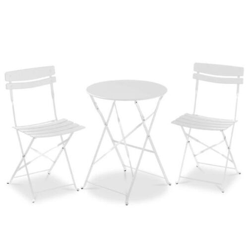 3-Piece Small Folding Patio Bistro Set w/ 2 Chairs - Lot 321