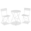3-Piece Small Folding Patio Bistro Set w/ 2 Chairs - Thumbnail 1