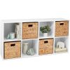 8-Cube Bookshelf, 11in Storage Display w/ Removable Panels, Customizable - Thumbnail 1