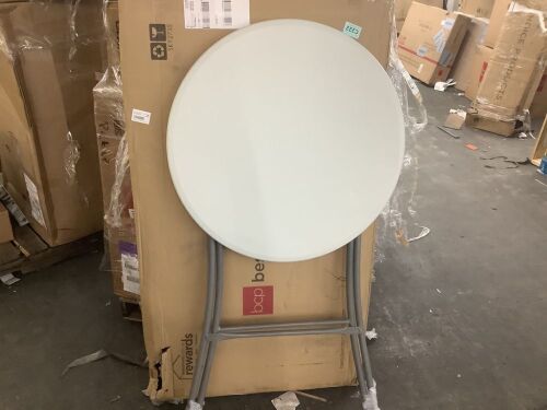 Bar Height Folding Table Indoor Outdoor Accessory w/ Thick Table Top 32in - Small Blemish - Lot 329