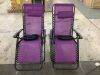 Set of 2 Adjustable Zero Gravity Patio Chair Recliners w/ Cup Holders - Thumbnail 2