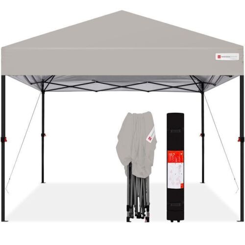 One-Person Setup Instant Pop Up Canopy w/ Case, 4 Weight Bags - 10x10ft - Lot 615