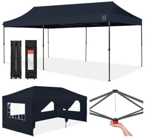 Pop Up Party Tent Canopy w/ 1-Button Easy Setup - 10x20ft - Lot 618