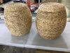 Lot of (2) Multipurpose Hyacinth Storage Tote Basket - Thumbnail 2