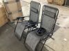 Set of 2 Adjustable Zero Gravity Patio Chair Recliners w/ Cup Holders - Thumbnail 1