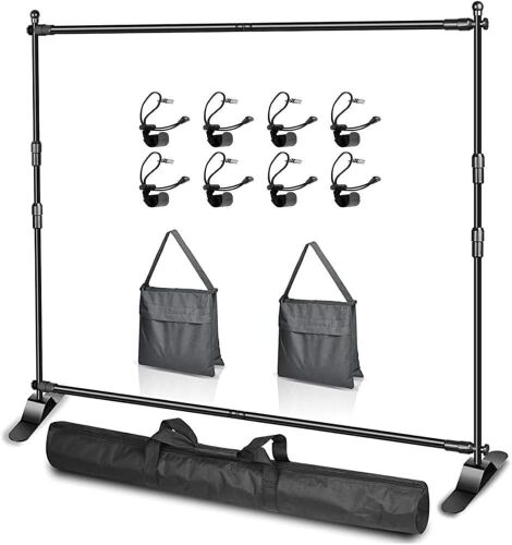 EMART Adjustable Photo Backdrop Stand with 8 x 8ft Telescopic Tubes - Lot 485