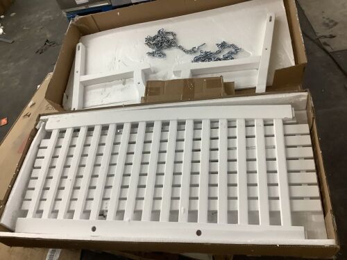 Wooden Curved Back Hanging Porch Swing Bench w/ Mounting Chains 48in - Loose Hardware - Lot 626