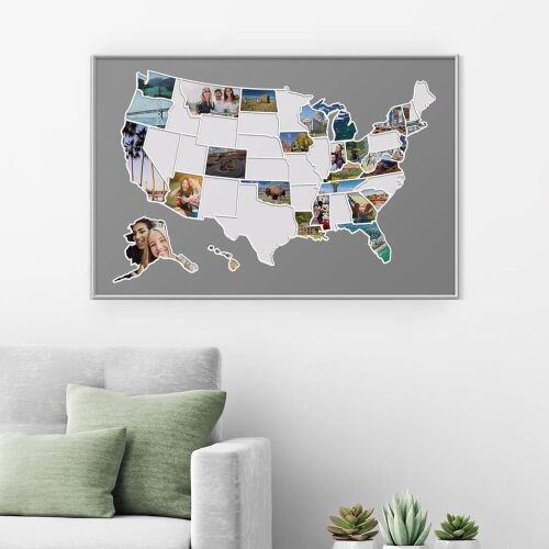 USA Travel Photo Map, Unframed, 24" x 36" - Lot 585