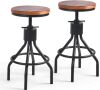 Swivel Bar Stools, Set of 2 - Thumbnail 1