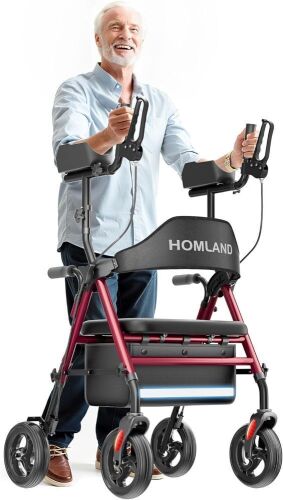 Homland Rollator Walker with Adjustable Padded Armsupport & Seat - Lot 502