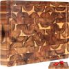 XL Acacia End Grain Wood Cutting Board, 20 x 15 x 1.5in - Thumbnail 1