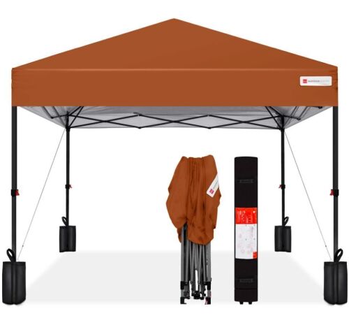 One-Person Setup Instant Pop Up Canopy w/ Case, 4 Weight Bags - 12x12ft - Lot 605