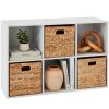 6-Cube Bookshelf, 11in Storage Display w/ Removable Panels, Customizable - Thumbnail 1