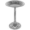 Vintage Outdoor Garden Bird Bath w/ Fleur-de-Lis Accents - Thumbnail 1