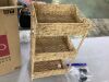 3-Tier Water Hyacinth Rolling Utility Cart w/ Weaved Baskets Natural - Thumbnail 3