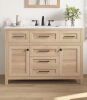 Home Decorators Collection Hanna 48 in. Single Sink Weathered Tan Bath Vanity with White Engineered Stone Top - Thumbnail 1