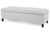 Noble House Light Gray Tufted Fabric Storage Bench - Thumbnail 1