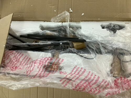 Black and Gold Industrial Metal Linear Chandelier - No Hardware - Lot 508