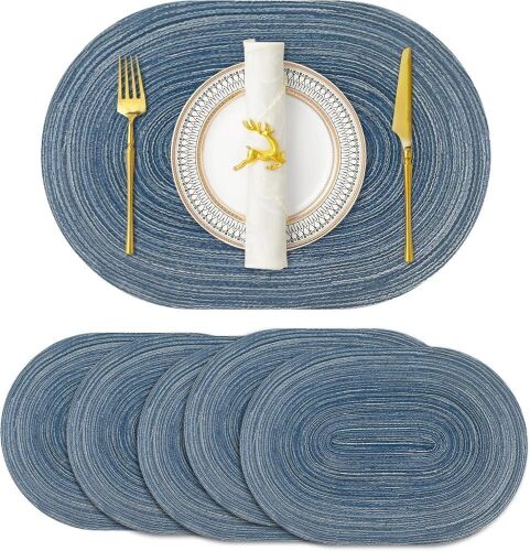 Oval Woven Placemats 14 x 20 Inch, 6 pc - Lot 796