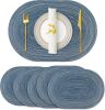 Oval Woven Placemats 14 x 20 Inch, 6 pc - Thumbnail 1