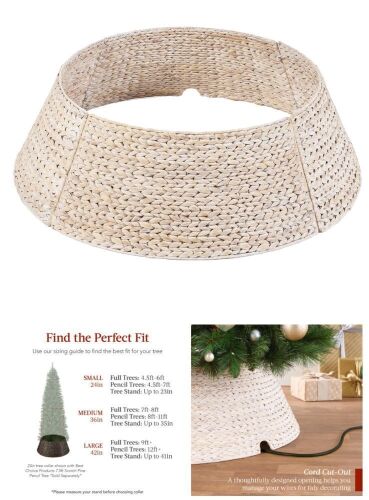 Woven Hyacinth Christmas Holiday Tree Collar - 36in - Lot 194