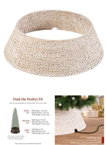 Woven Hyacinth Christmas Holiday Tree Collar - 42in - Lot 195
