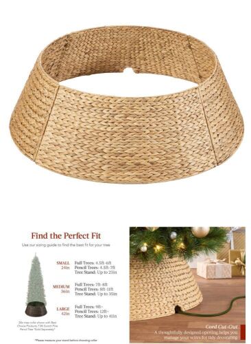 Woven Hyacinth Christmas Holiday Tree Collar - 42in - Lot 196