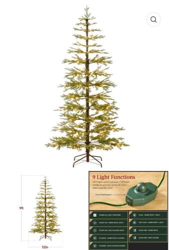 Pre-Lit Sparse Christmas Tree w/ 2-in-1 LED Lights, Cordless Connection - Lot 199