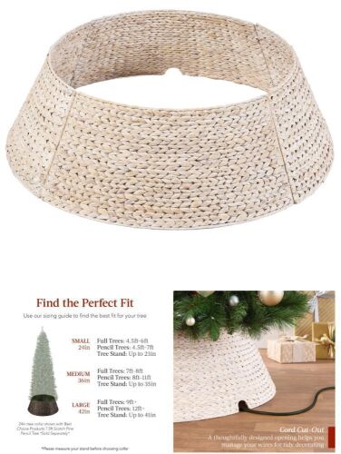 Woven Hyacinth Christmas Holiday Tree Collar - 42in - Lot 209