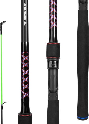 KastKing Brutus Spinning Rods & Casting Fishing Rods, Brute Tuff Composite Graphite & Glass Blanks, Stainless Steel Line Guides w/Zirconium Oxide Rings Tip Top, Chartreuse Strike Tip - Lot 1604