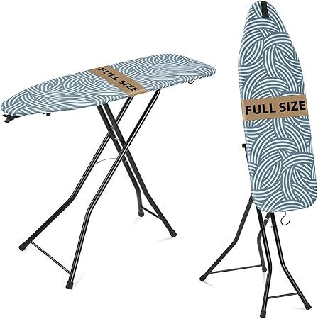 KINGBOARD Ironing Board, Dual-use for Both Flat and steam Iron, Foldable Iron Board with Heat Resistant Cover, Large Heavy-Duty Sturdy Metal Steam Ironing Board,43x14 -gray - Lot 1684
