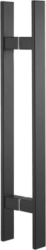 Solid Standoffs Heavy-Duty Commercial Grade-304 Stainless Steel Push Pull Door Handle/Barn Door Pull Handle/Glass Pulls, Matte Black Finish - Lot 1790