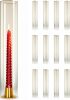 12 Pcs 2.5"W x 14"H Hurricane Glass Candle Holders - Bottomless Glass Hurricane Pillar Candle Holder Open Ended Sleeve Tube Cover for Pillar Candleholders (Metal Candlestick not Included) - Thumbnail 1