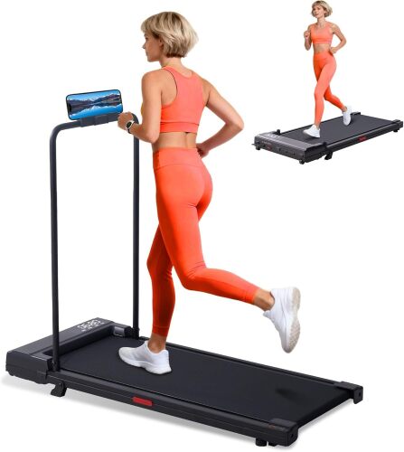 Walking Pad with Handle Bar, Compact Portable Walking Pad Treadmills for Home/Apartment, 300LBS Capacity - Lot 1741