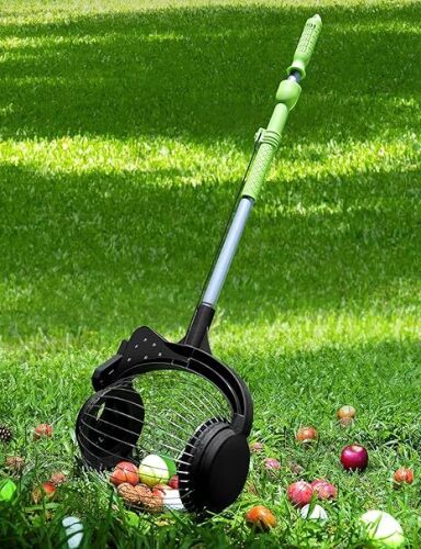 Nut Gatherer for Walnuts with 1.8-Gallon Capacity, No-Bend Emptying Design，Acorn Picker Upper Roller Suitable for 1.2"-3.6" Walnuts,Chestnuts, Fallen Apples & Tennis Balls(No Small Acorns) - Lot 1704