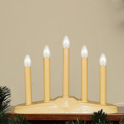 4Light Window Candle Electric, Christmas Electric Candoliers with Ivory Plastic, Plug in Electric Window Candle Lamp - Lot 1898
