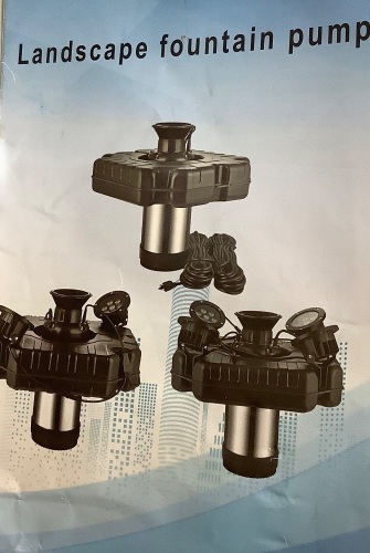 Pond Fountain Aerator, F3 With 4 RGB Lights, 1HP 750W 110V Stainless Steel Floating Fountain - Lot 1814