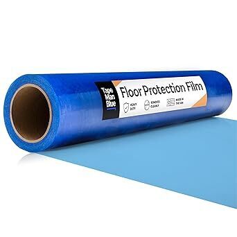 Floor Protection Film, 36" x 200', Made in USA, Blue Self Adhesive Floor Protector Tape for Moving, Painting and Construction - Lot 1829