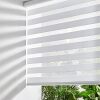 Persilux Zebra Blinds for Windows, Cordless Roller Blinds (34.5" W x 72" H, White) Light Filtering Sheer Window Treatments, Light Control for Day and Night, Room Darkening Roller Shades for Windows - Thumbnail 1
