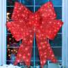 Pre-Lit Large Christmas Bow Decoration, Holiday Decor w/ 8 Functions - Thumbnail 1