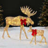 2-Piece Lighted 2D Christmas Moose Set Outdoor Decor w/ 125 LED Lights - 4ft - Thumbnail 1
