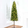Pre-Lit Artificial Alpine Slim Pencil Christmas Tree w/ LED Lights, Stand - Thumbnail 1